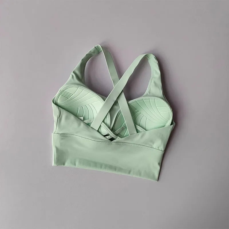 Women's Shock-Absorbing Yoga Sports Bra Summer Fitness Gathered Breasts