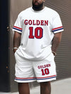 Men's Sports Short Sleeve Top Shorts Set Plus Size Breathable Basketball Sports