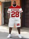 Men's Sports Short Sleeve Top Shorts Set Plus Size Breathable Basketball Sports