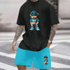 Bear Harajuku T-Shirt Men's Summer Loose Daily Couple Suit Outdoor Suit