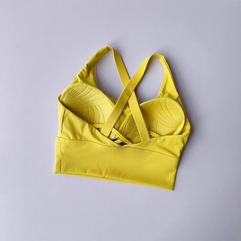 Women's Shock-Absorbing Yoga Sports Bra Summer Fitness Gathered Breasts