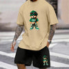 Bear Harajuku T-Shirt Men's Summer Loose Daily Couple Suit Outdoor Suit