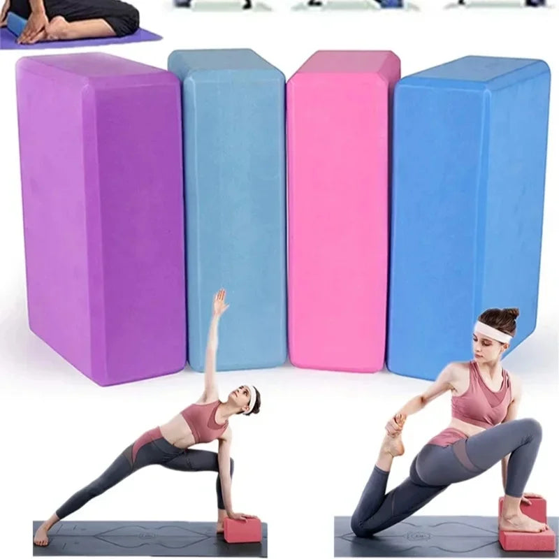 2Pcs High Density Yoga Foam Blocks Non-slip Solid Color Yoga Balance Fitness