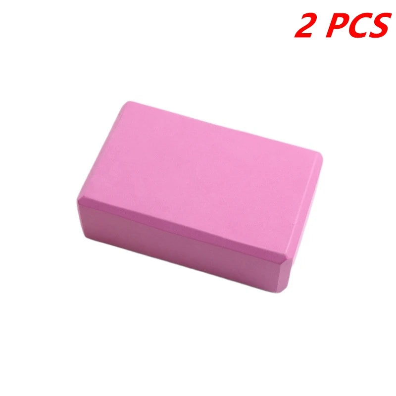2Pcs High Density Yoga Foam Blocks Non-slip Solid Color Yoga Balance Fitness